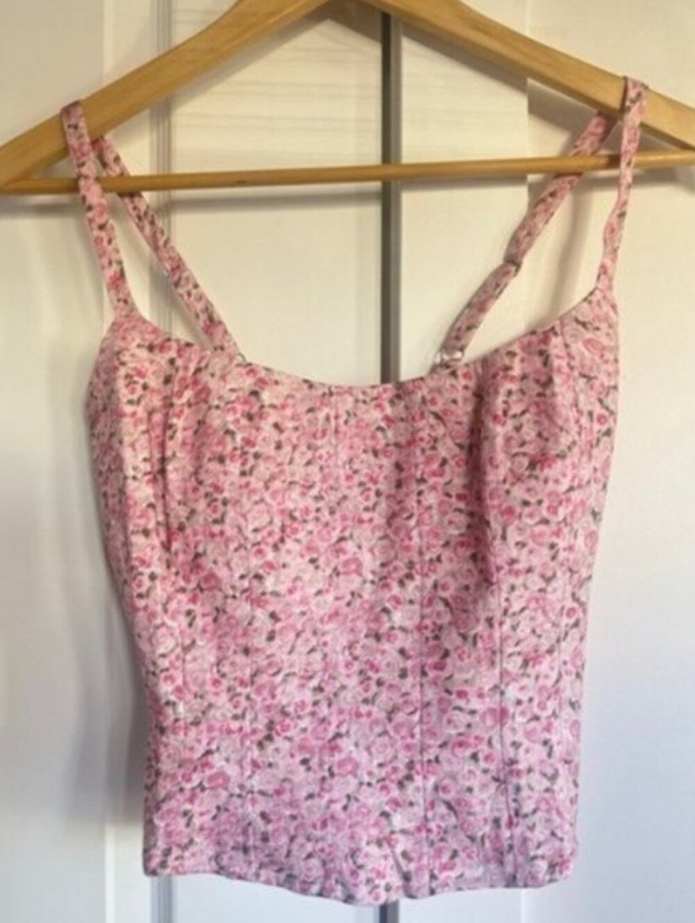 Reformation Hattie Linen Top in Rosin Pink Floral | size 4 -- Worn Once - Picture 7 of 10
